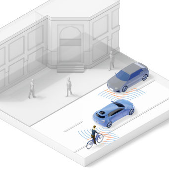 Sensores de radar con una zona de seguridad de 360 grados