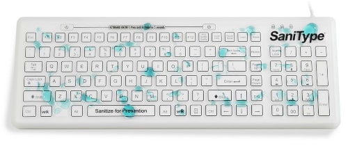 Teclado de uso médico SaniType "Swipe Clean"