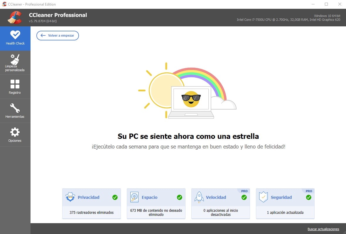 CCleaner optimizador con seguridad para el ordenador