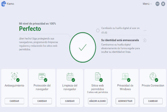 Función de privacidad Kamo 4.0